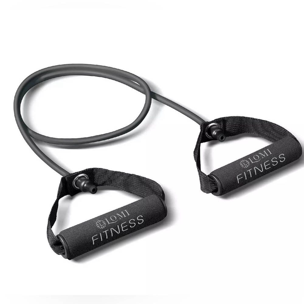 Lomi Fitness Resistance Tube Band With Comfortable Handles (10LB) Black